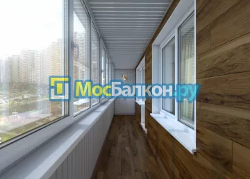 Отделка балкона и лоджии пластиковыми ПВХ панелями в Щербинке от компании МосБалкон
